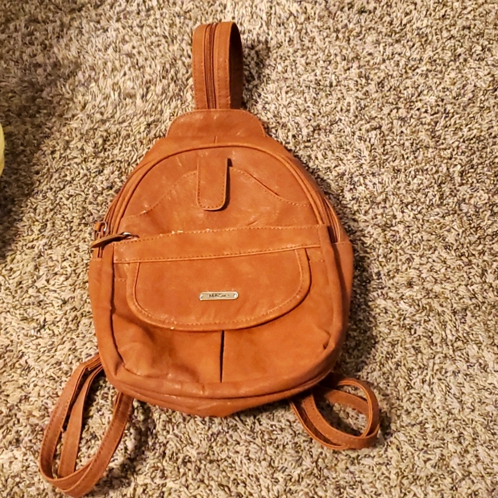 Tan backpack/purse